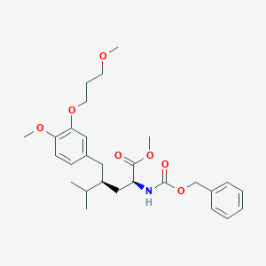 molecular formula C28H39NO7 B132550 methyl (2S,4S)-4-[[4-methoxy-3-(3-methoxypropoxy)phenyl]methyl]-5-methyl-2-(phenylmethoxycarbonylamino)hexanoate CAS No. 900811-40-7