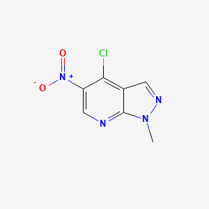 molecular formula C7H5ClN4O2 B13255026 4-Chloro-1-methyl-5-nitro-1H-pyrazolo[3,4-b]pyridine 