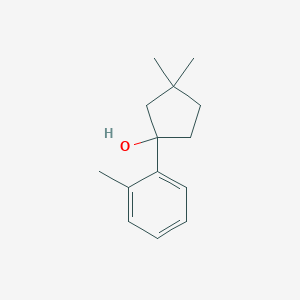 molecular formula C14H20O B13255027 3,3-Dimethyl-1-(2-methylphenyl)cyclopentan-1-OL 