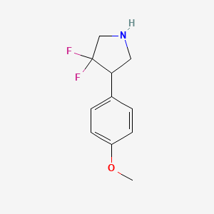 molecular formula C11H13F2NO B13255039 3,3-Difluoro-4-(4-methoxyphenyl)pyrrolidine 