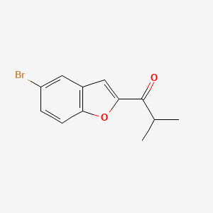 molecular formula C12H11BrO2 B13255046 1-(5-Bromo-1-benzofuran-2-yl)-2-methylpropan-1-one 