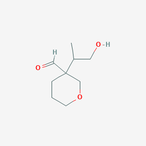 3-(1-Hydroxypropan-2-yl)oxane-3-carbaldehyde