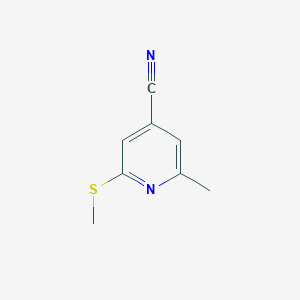 molecular formula C8H8N2S B13255146 2-Methyl-6-(methylsulfanyl)pyridine-4-carbonitrile 