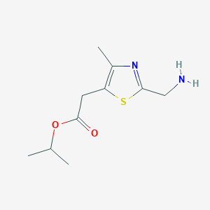 molecular formula C10H16N2O2S B13255153 Propan-2-yl 2-[2-(aminomethyl)-4-methyl-1,3-thiazol-5-yl]acetate 