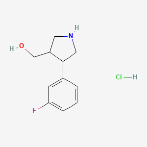 [4-(3-Fluorophenyl)pyrrolidin-3-yl]methanol hydrochloride