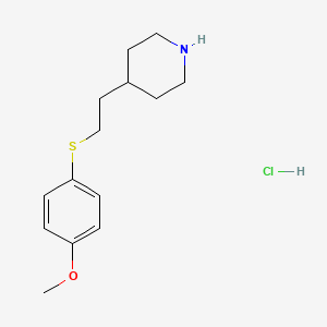 molecular formula C14H22ClNOS B13255258 4-{2-[(4-Methoxyphenyl)sulfanyl]ethyl}piperidine hydrochloride 