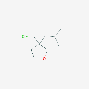 molecular formula C9H17ClO B13255268 3-(Chloromethyl)-3-(2-methylpropyl)oxolane 