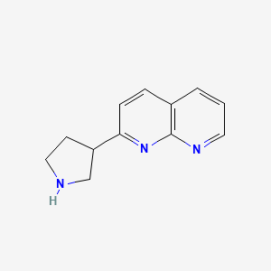 molecular formula C12H13N3 B13255294 2-(Pyrrolidin-3-yl)-1,8-naphthyridine 