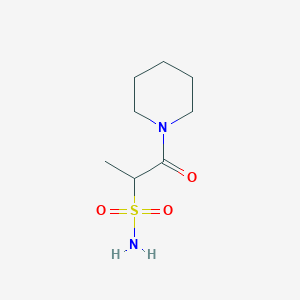 molecular formula C8H16N2O3S B13255321 1-Oxo-1-(piperidin-1-yl)propane-2-sulfonamide 