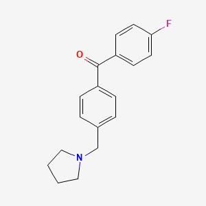 molecular formula C18H18FNO B1325534 4-氟-4'-吡咯烷基甲基二苯甲酮 CAS No. 898776-38-0