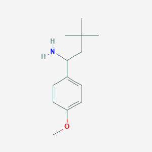 molecular formula C13H21NO B13255394 1-(4-Methoxyphenyl)-3,3-dimethylbutan-1-amine 