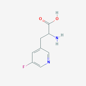 molecular formula C8H9FN2O2 B13255433 2-Amino-3-(5-fluoropyridin-3-yl)propanoic acid 