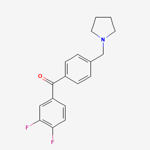 molecular formula C18H17F2NO B1325544 3,4-二氟-4'-吡咯烷基甲基苯甲酮 CAS No. 898776-91-5