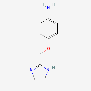 molecular formula C10H13N3O B13255450 4-(4,5-dihydro-1H-imidazol-2-ylmethoxy)aniline 