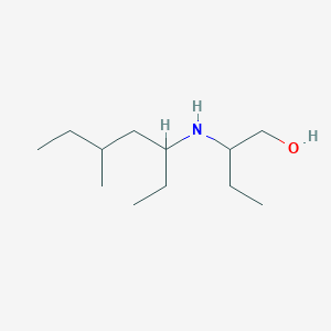 molecular formula C12H27NO B13255462 2-[(5-Methylheptan-3-yl)amino]butan-1-ol 