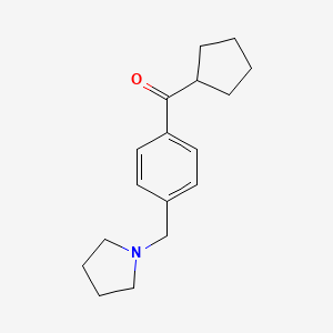 molecular formula C17H23NO B1325547 环戊基4-(吡咯烷基甲基)苯基酮 CAS No. 898777-01-0