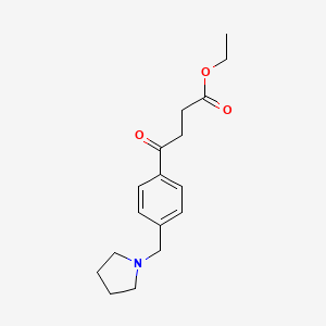 Ethyl 4-oxo-4-[(4-pyrrolidinomthyl)phenyl]butyrate