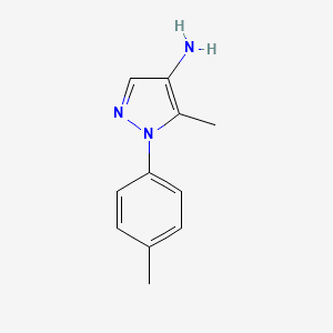 molecular formula C11H13N3 B13255487 5-Methyl-1-(p-tolyl)-1h-pyrazol-4-amine 