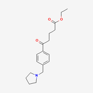 B1325549 Ethyl 5-oxo-5-[(4-pyrrolidinomthyl)phenyl]valerate CAS No. 898777-10-1