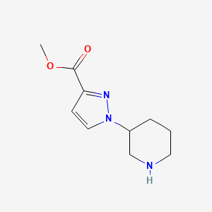 molecular formula C10H15N3O2 B13255490 Methyl 1-(piperidin-3-yl)-1H-pyrazole-3-carboxylate 