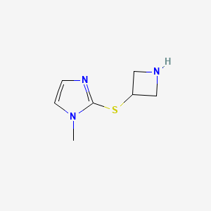 molecular formula C7H11N3S B13255503 2-(azetidin-3-ylsulfanyl)-1-methyl-1H-imidazole 