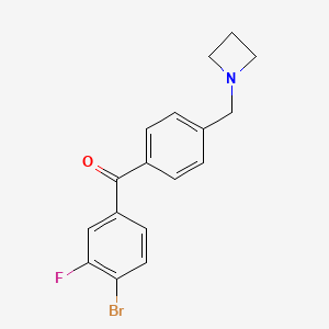 molecular formula C17H15BrFNO B1325555 4'-Azetidinomethyl-4-bromo-3-fluorobenzophenone CAS No. 898756-73-5