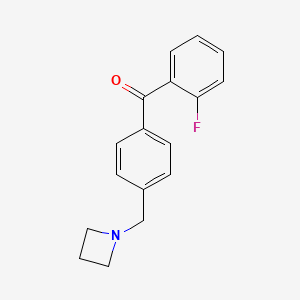 molecular formula C17H16FNO B1325558 4'-氮杂环丁基甲基-2-氟二苯甲酮 CAS No. 898756-81-5