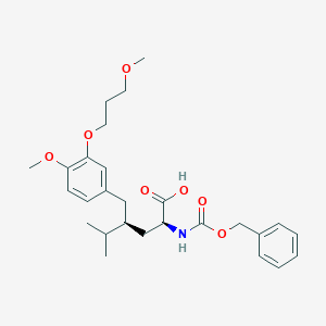molecular formula C27H37NO7 B132556 (2S,4S)-4-[[4-methoxy-3-(3-methoxypropoxy)phenyl]methyl]-5-methyl-2-(phenylmethoxycarbonylamino)hexanoic acid CAS No. 900811-41-8