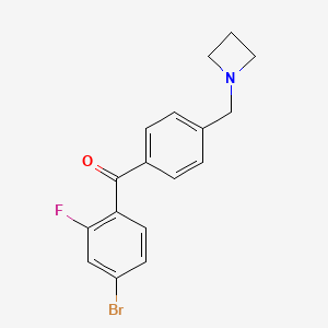 molecular formula C17H15BrFNO B1325561 4'-氮杂环丁基甲基-4-溴-2-氟二苯甲酮 CAS No. 898756-87-1