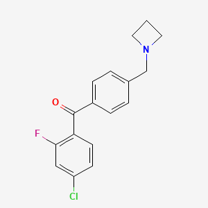 molecular formula C17H15ClFNO B1325563 4'-氮杂环丁基甲基-4-氯-2-氟苯甲酮 CAS No. 898756-92-8