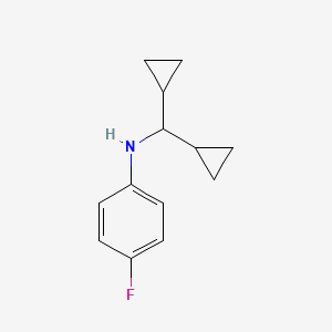 molecular formula C13H16FN B13255631 N-(dicyclopropylmethyl)-4-fluoroaniline 