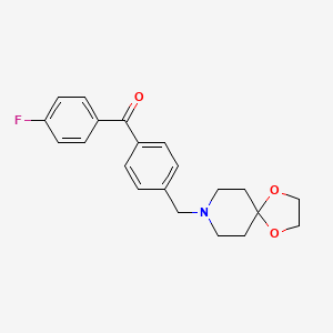molecular formula C21H22FNO3 B1325575 4'-[8-(1,4-二氧杂-8-氮杂螺[4.5]癸基)甲基]-4-氟二苯甲酮 CAS No. 898757-86-3