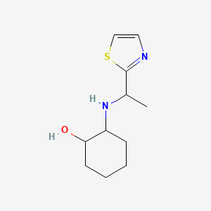 molecular formula C11H18N2OS B13255799 2-{[1-(1,3-Thiazol-2-yl)ethyl]amino}cyclohexan-1-ol 