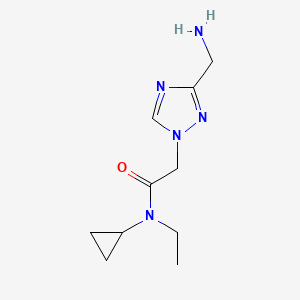 molecular formula C10H17N5O B13255804 2-[3-(Aminomethyl)-1H-1,2,4-triazol-1-yl]-N-cyclopropyl-N-ethylacetamide 