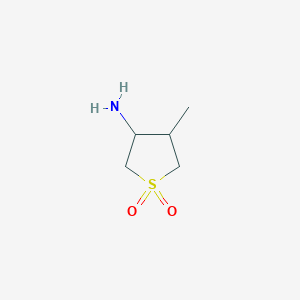 molecular formula C5H11NO2S B13255829 3-Amino-4-methyl-1lambda6-thiolane-1,1-dione CAS No. 6643-13-6