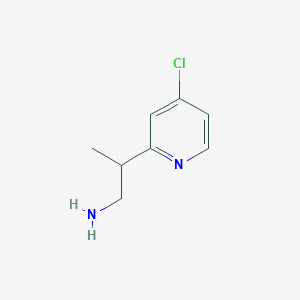 molecular formula C8H11ClN2 B13255937 2-(4-Chloropyridin-2-yl)propan-1-amine 