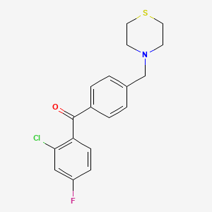 molecular formula C18H17ClFNOS B1325598 2-氯-4-氟-4'-硫代吗啉甲基苯甲酮 CAS No. 898783-04-5