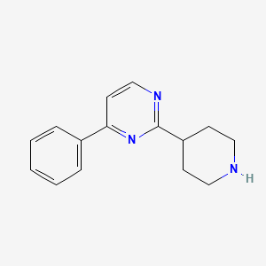 molecular formula C15H17N3 B13256018 4-Phenyl-2-(piperidin-4-yl)pyrimidine 