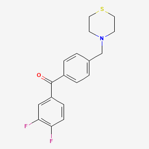 molecular formula C18H17F2NOS B1325602 3,4-二氟-4'-硫代吗啉甲基二苯甲酮 CAS No. 898783-22-7