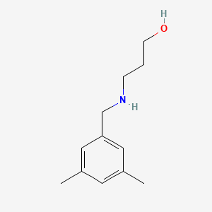 molecular formula C12H19NO B13256020 3-{[(3,5-Dimethylphenyl)methyl]amino}propan-1-ol 