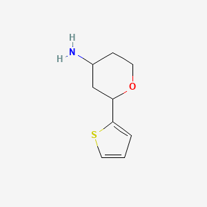 molecular formula C9H13NOS B13256022 2-(Thiophen-2-yl)oxan-4-amine 