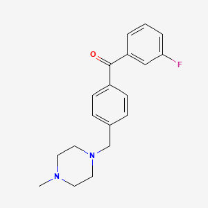 molecular formula C19H21FN2O B1325611 3-氟-4'-(4-甲基哌嗪甲基)苯甲酮 CAS No. 898783-65-8