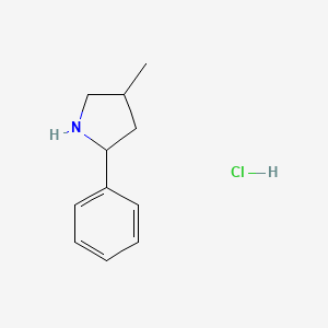 molecular formula C11H16ClN B13256110 4-Methyl-2-phenylpyrrolidine hydrochloride 