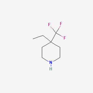 molecular formula C8H14F3N B13256140 4-Ethyl-4-(trifluoromethyl)piperidine 