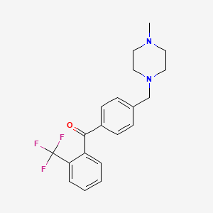 molecular formula C20H21F3N2O B1325616 4'-(4-甲基哌嗪甲基)-2-三氟甲基苯甲酮 CAS No. 898783-91-0