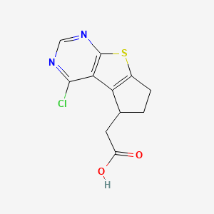 2-{12-Chloro-7-thia-9,11-diazatricyclo[6.4.0.0,2,6]dodeca-1(12),2(6),8,10-tetraen-3-yl}acetic acid