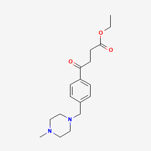 molecular formula C18H26N2O3 B1325624 4-[4-(4-甲基哌嗪甲基)苯基]-4-氧代丁酸乙酯 CAS No. 898763-57-0