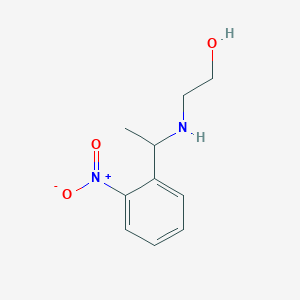 molecular formula C10H14N2O3 B13256258 2-{[1-(2-Nitrophenyl)ethyl]amino}ethan-1-ol 