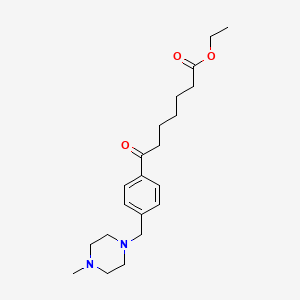 molecular formula C21H32N2O3 B1325626 7-[4-(4-甲基哌嗪甲基)苯基]-7-氧代庚酸乙酯 CAS No. 898763-65-0