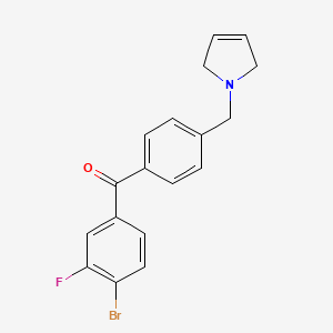 molecular formula C18H15BrFNO B1325632 (4-Bromo-3-fluorophenyl)(4-((2,5-dihydro-1H-pyrrol-1-yl)methyl)phenyl)methanone CAS No. 898764-28-8